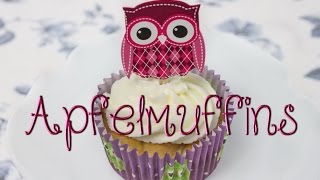 Apfel Zimt Muffins Rezept  saftige Apfelmuffins backen  Apfel Cupcakes mit Quarkcreme [upl. by Eannyl]