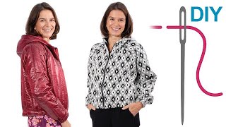 DIY Jacke kurze Jacke nähen für Anfänger – DIY Schnittmuster Jacke quotKleoquot [upl. by Ranip]