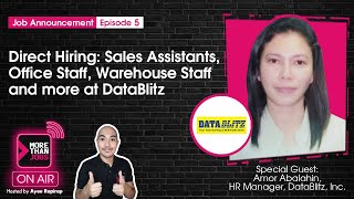 MoreThanJobs OnAir Direct Hiring for Office Staff Sales Assistants Warehouse Staff sa DataBlitz [upl. by Yenohtna637]