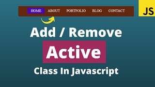 How to add and remove active class on click  HTML CSS and Javascript [upl. by Goodson]