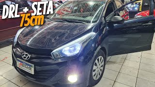 Hyundai Hb20s 2014 Fita Led Drl Apresentação e Seta Sequencial 75cm  Ultra Led Faróis BaixoMilha [upl. by Akenna190]