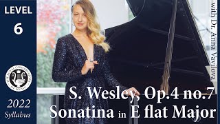 Sonatina in E Flat Major Op4 no7 S Wesley  RCM Gr6 Repertoire List B [upl. by Ahsiekin]