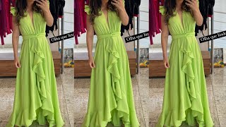 ✅️DIY Como fazer Vestido Madrinha com Babado JabourCostura fácil passo a passo Gisleide Novelo [upl. by Corbie763]