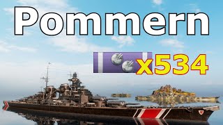 World of WarShips Pommern  5 Kills 256K Damage [upl. by Mundt]