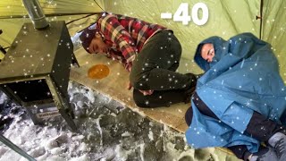 EXTREME COLD 40F° Solo Camping 4 Days  Snowstorm Hot Tent Camping In A Snowstorm [upl. by Lara]