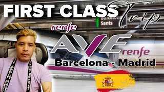 🇪🇦 RENFE AVE FIRST CLASS TRIP BARCELONA TO MADRID SPAIN travel spain barcelona madrid railway [upl. by Gazo]