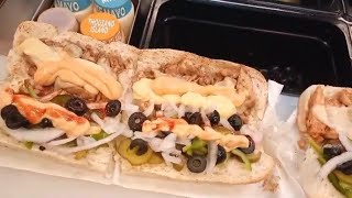 Morning First Subway sandwiches chicken BBQ footlong Morning breakfast ampLunch time pov work [upl. by Lombardy]