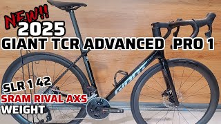 2025 GIANT TCR ADVANCED PRO 1 AXS MEDIUM  WEIGHT  GIANT SLR 1 40 WHEELSET SRAM RIVAL AXS GROUPSET [upl. by Damas]