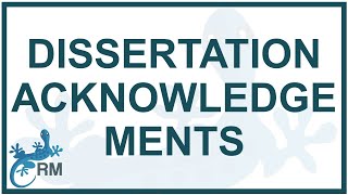 How to write the acknowledgements of your dissertation [upl. by Siraval]