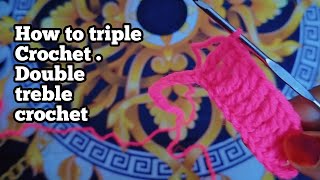 How to triple Crochet double treble crochet  SB handy craft [upl. by Elacim923]