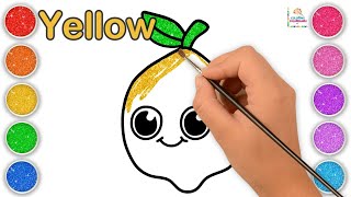 Child art  How to draw apple lemon  Easy Drawing amp Painting Coloring for Kids amp Toddlers  02 [upl. by Hildegaard145]