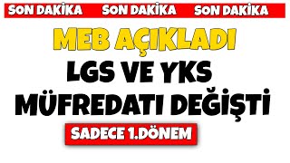 MEB Açıkladı LGS ve YKS Müfredatı Değişti 1Dönem Konuları lgslisehocam [upl. by Bunny]