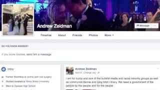 Cory Zeidmans Racist Brother Andrew Zeidman Degrades Hillary Clinton [upl. by Imalda]