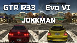 Nissan Skyline GTR R33 vs Mitsubishi Lancer Evolution VI  NFS MW Redux V3  WHICH IS FASTEST [upl. by Ricoriki]