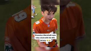 Brandon Marshall runs into kid with his jersey on 🤣 [upl. by Nniuqal680]