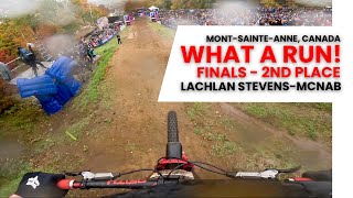 GoPro What a run Lachlan StevensMcNab 2nd Place Finals  MontSainteAnne  24 DH MTB World Cup [upl. by Polly]