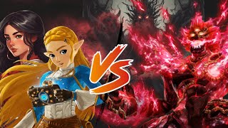 BOTW Zelda and Tashy Vs Calamity Ganon and Queen Hatred Smash Bros X Sis [upl. by Aralomo]