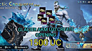 GLACIER AKM UZI CREATE OPENING 1500 UC Arctic Conquer Set Bgmi 🥵 [upl. by Sivart]