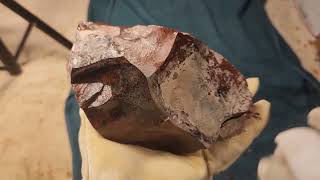 1679  Part 12  Fully Explained Knapping Obsidian Preform with Bopper [upl. by Melak502]