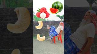 Rounding cashew nuts to Grapes Mango lichi amp Watermelon  Fruits names magic video [upl. by Reddy]