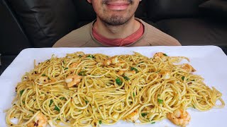 PASTA SHRIMP SPICY FETTUCCINE MUKBANG EATING SHOW [upl. by Daryn]