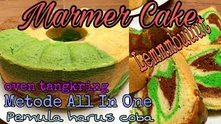 Resep Bolu Marmer  Marmer Cake Lembut Pakai Oven Tangkring Metode All In One [upl. by Nhguavahs342]