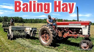 Baling HayFirst Crop Hay2021Square Baling with a New IdeaRound Baling with an International Baler [upl. by Warton]