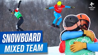 Snowboard  Mixed Team Snowboard Cross  Full Replay  Beijing2022 [upl. by Pike]