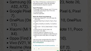 Mengapa Fitur Meta AI WhatsApp Belum Ada Di Ponsel Androidmetaaiwhatsapp aiwhatsapp [upl. by Eiramanel]