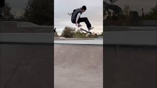 Kickflip FS Noseblunt Slide  AM Canyon Skatepark Bank W Ledge  Eli Williams skateboarding shorts [upl. by Helen]