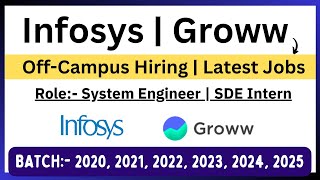 Infosys Hiring 2023 20222020  Groww Hiring 2024 2025 BATCH  Role System Engineer  SDE Intern [upl. by Submuloc]