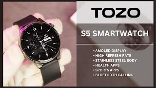 Tozo S5 Smartwatch Full Review  AMOLED Display Health amp Sport Apps [upl. by Akinom]