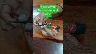 Quick way to Thinner Mehendi Cone shorts short trending [upl. by Birgitta]