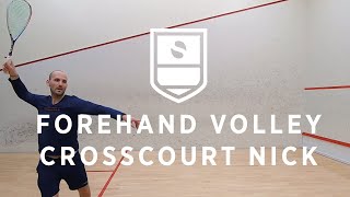 Squash Tips amp Tricks Forehand Volley Crosscourt Nick [upl. by Leynad]