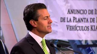 Discurso Anuncio de inversión de la Planta de Ensamble de Vehículos Kia Motors [upl. by Anrahs]