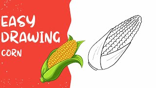 How to Draw Corn Easily  StepbyStep Drawing Tutorial for Beginners Kids Doodling or Journaling [upl. by Redfield]