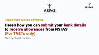 NSFAS TVET Direct Payment Instructional Guide Video [upl. by Frayne696]