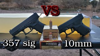 357 sig VS 10mm Federal HST Ballistics Gel Test [upl. by Mashe371]