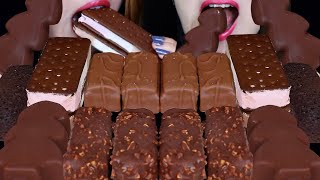 ASMR CHOCOLATE GALAXY CAKE BARS MINT CHOCOLATE ICE CREAM CRUNCHY ICE CREAM BAR ICE CREAM SANDWICH [upl. by Yreneh252]