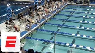 Caeleb Dressel makes history with record 1763 swim in 50 free at NCAA championships  ESPN [upl. by Dolf873]