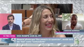 Garriga en Canal Sur quotLa gente pone en valor que VOX haya hecho lo que nunca nadie había hechoquot [upl. by Elita]