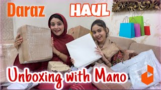 Daraz se shopping 🛍️meri aur Mano ki🤩UnboxingDaraz Haul [upl. by Gollin67]