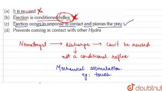 Which is correct about nematocyst in Hydea [upl. by Hayotal]