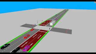 VISSIM simulation  Pedestrian crosswalk [upl. by Peppie335]