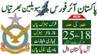 Pakistan air force paf civilian jobs year 2024today all jobs updatepaf jobs matric pass [upl. by Keynes665]