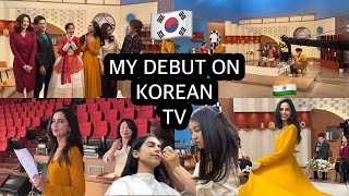 🇰🇷MY DEBUT ON KOREAN NATIONAL TV 📺 Indian girl in Korea 🇮🇳❤️ [upl. by Jerroll]