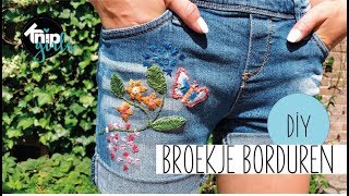 DIY broekje borduren  KNIPgirl Renee [upl. by Mignon]