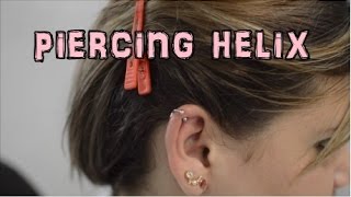 Piercing helix em casa CARTILAGEM [upl. by Tonry]