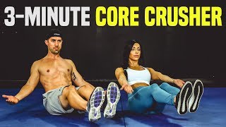 STRONG CORE 3Minute Workout Challenge Build ROCK Hard Abs [upl. by Shel]