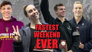 The FASTEST Weekend in College Dual Meet History  SWIMSWAM BREAKDOWN [upl. by Aeret]